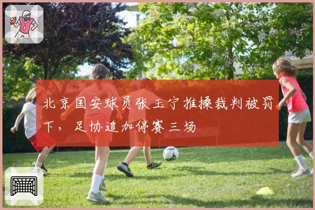 北京国安球员张玉宁推搡裁判被罚下，足协追加停赛三场